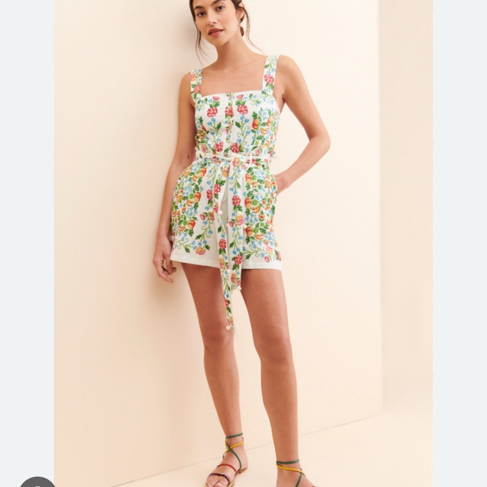 FARM Rio Colorful Floral Romper Size L - Picture 2 of 3